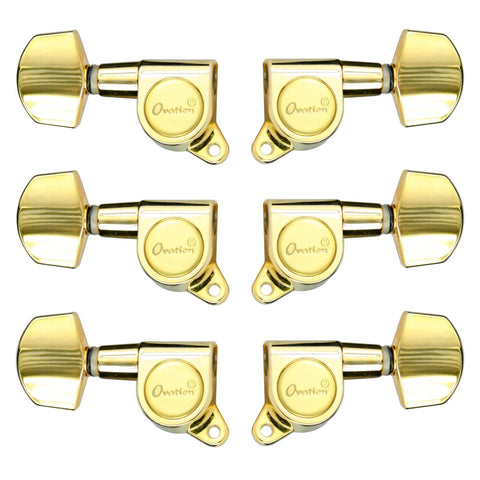 Ovation Gold Guitar Tuning Machines Set, Large Pegs, 3+3, M01GD