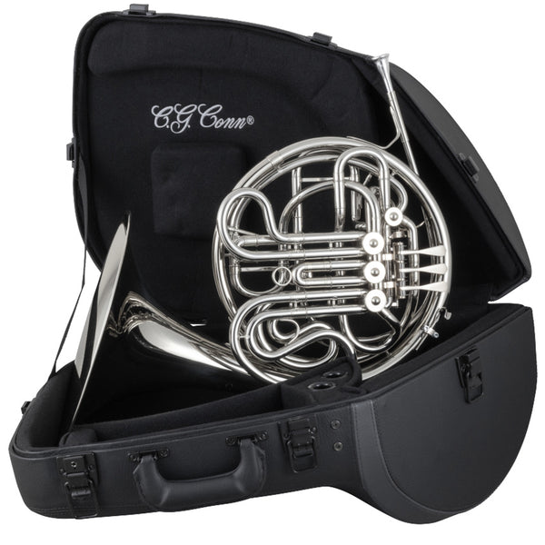 thumbnail image 2 of Double French Horn F/Bb 4-Key Nickel Plated - Complete Set With Case & Accessories 2 of 14