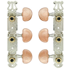 Ovation Nickel Classical Guitar Tuning Machines Set, Mocha Pegs, J-78NIW
