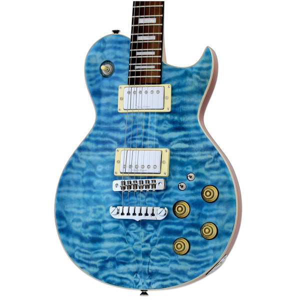【Aria Pro II】PE-40 See-Through Blue Aria Pro II Electric Guitar See Thru Emerald Blue