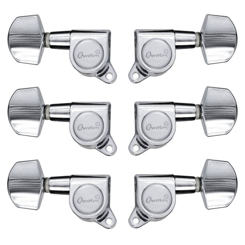 Ovation Chrome Guitar Tuning Machines Set, Large Pegs, 3+3, M01CR