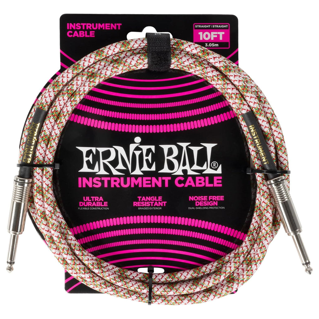 Ernie Ball Braided Instrument Cable Straight/Straight 10ft - Emerald Argyle
