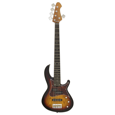 Aria Detroit Electric Bass 5 String Open Pore Sunburst