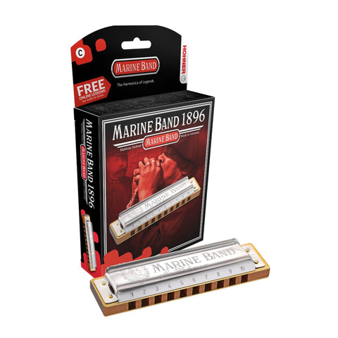 Hohner 1896 Marine Band Diatonic Harmonica Key of Natural G Minor