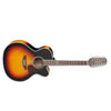 Takamine GJ72CE-12-BSB Jumbo 12 String Acoustic Electric Guitar, Brown Sunburst
