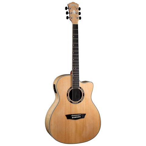 Washburn Apprentice GA Flame Maple Acoustic Guitar Natural with case