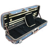 D'Luca Heavy Duty Oblong Violin Case 4/4 Blue-Blue