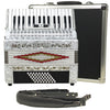 Baronelli 30 Key 48 Bass, 3 Switch Piano Accordion, With Staps, Case, White