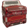 Alacran 34 Button 12 Bass Two Tone Button Accordion GCF/FBE With Straps  And Case, Red
