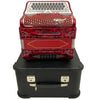 Alacran 34 Button 12 Bass Two Tone Button Accordion GCF/FBE With Straps  And Case, Red