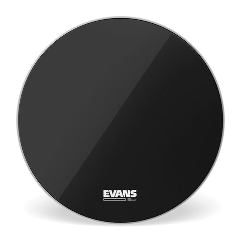 Evans EQ3 Resonant Black Bass Drum Head, No Port, 24 Inch