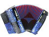 D'Luca Toro Button Accordion 34 Keys 12 Bass, GCF, Case and Straps, Blue/Black