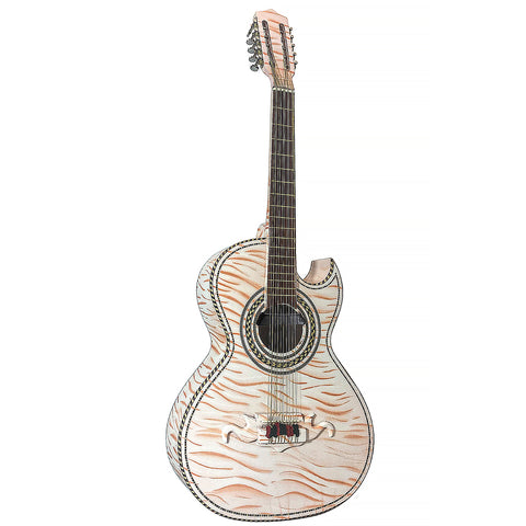 D'Luca Paracho Bajo Quinto Acoustic-Electric Tiger White