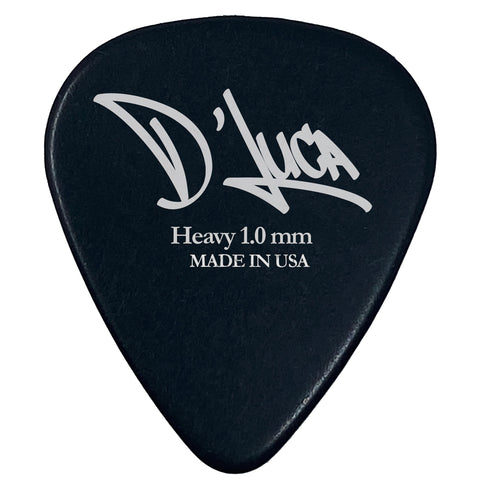 D'Luca Celluloid Standard Guitar Picks Black 1.0mm Heavy 25 Pack