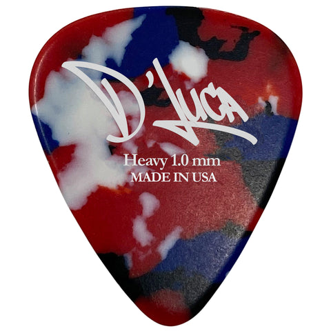 D'Luca Celluloid Standard Guitar Picks Multi-Color 1.0mm Heavy 25 Pack