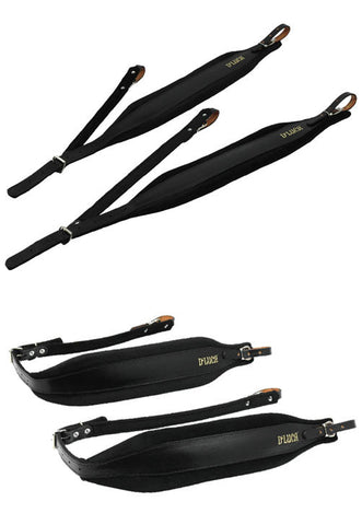 D'Luca Pro SB Series Genuine Leather Accordion Straps Black/Black