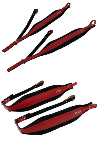 D'Luca Pro SB Series Genuine Leather Accordion Straps Red/Black