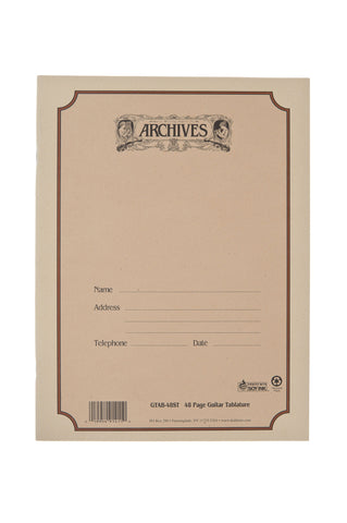 Archives Standard Bound Manuscript Paper Book, Guitar Tab, 48 Pages