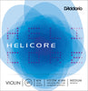 D'Addario Helicore Violin String Set with Wound E, 4/4 Scale, Medium Tension