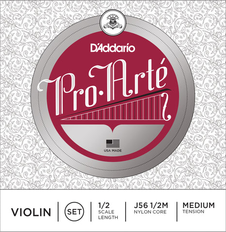 D'Addario Pro-Arte Violin String Set, 1/2 Scale, Medium Tension