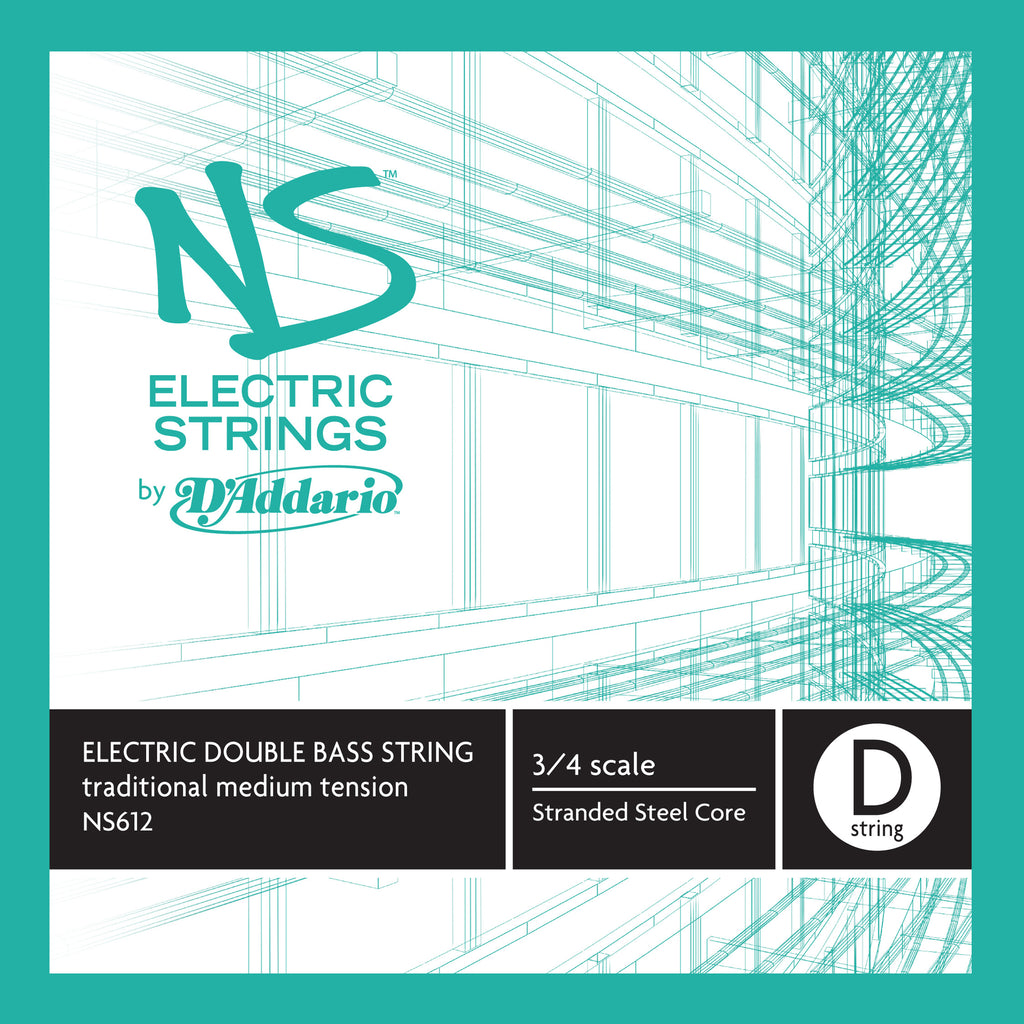 D'Addario NS Electric Traditional Bass Single D String, 3/4 Scale, Medium Tension