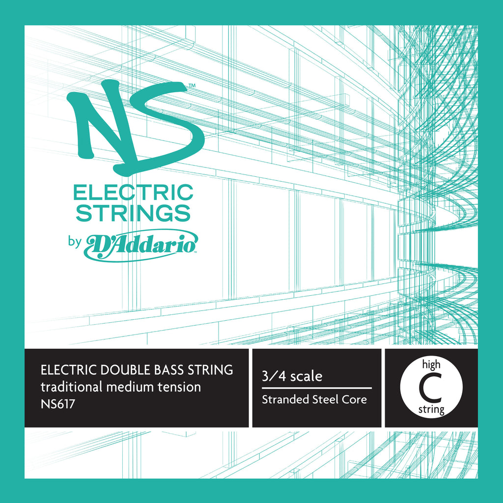 D'Addario NS Electric Traditional Bass Single High C String, 3/4 Scale, Medium Tension