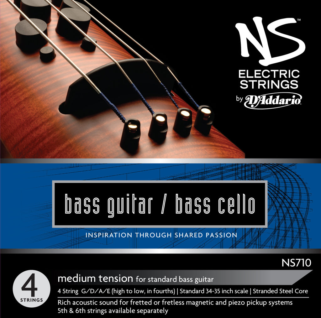 D'Addario NS Electric Bass/Cello String Set, 4/4 Scale, Medium Tension