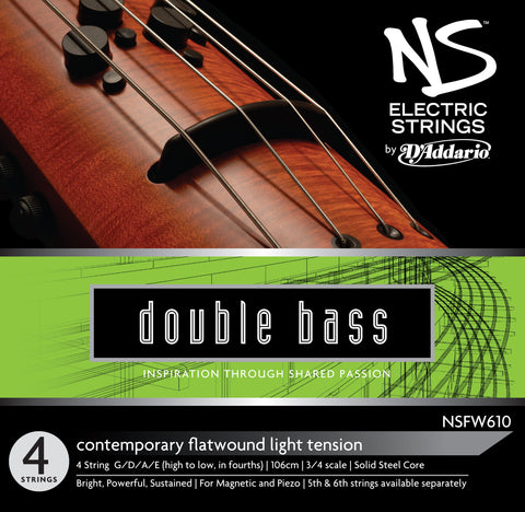 D'Addario NS Electric Contemporary Bass String Set, 3/4 Scale, Medium Tension