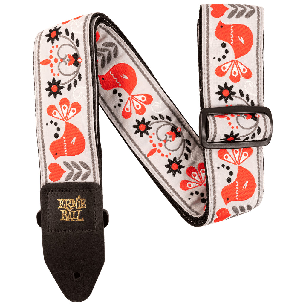 Ernie Ball Red Bird Winter Jacquard Strap