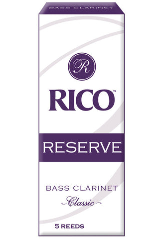 Rico Reserve Classic Bass Clarinet Reeds, Strength 2.0, 5-pack