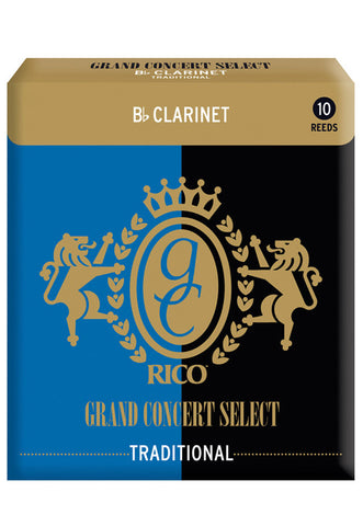 Rico Grand Concert Select Traditional Bb Clarinet Reeds, Strength 3.5, 10-pack