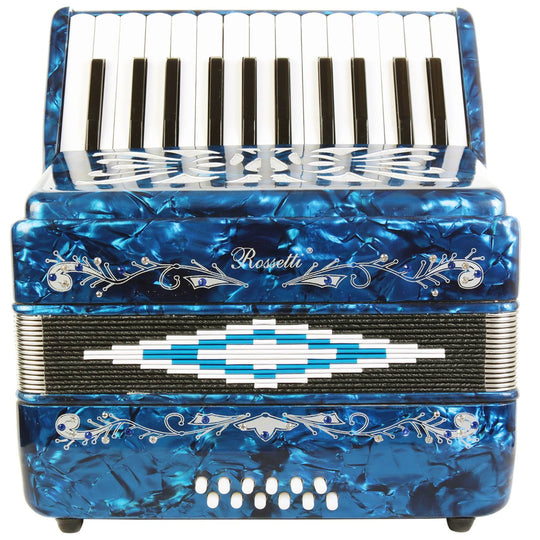 Rossetti Beginner Piano Accordion 12 Bass 25 Keys Blue