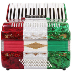 Rossetti Piano Accordion 60 Bass 34 Keys 5 Switches Mexican Flag