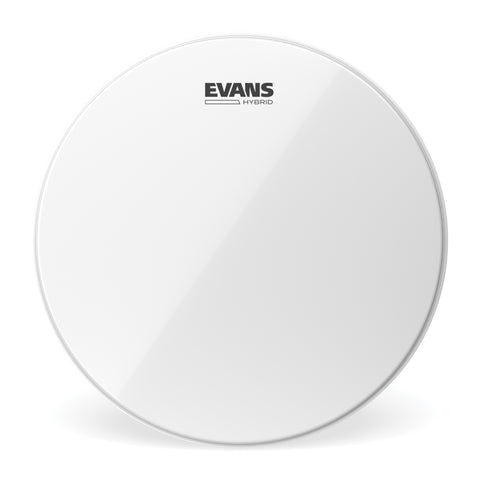 Evans Hybrid White Marching Snare Drum Head, 14 Inch