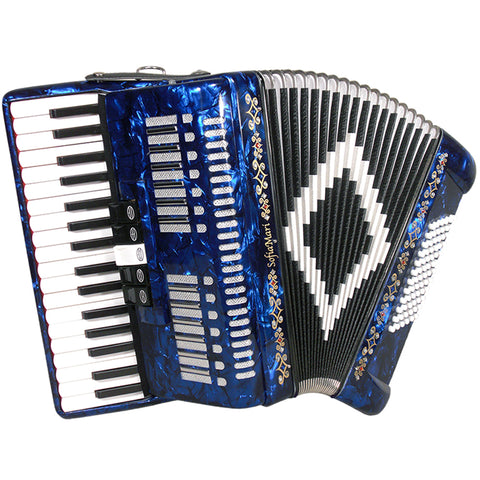 SofiaMari 34 Key 72 Bass 5 Switches Piano Accordion Blue