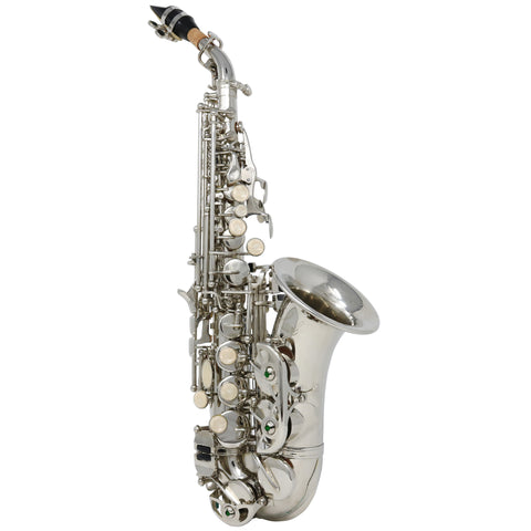 Hawk Curved Soprano Saxophone Nickel With Case, Mouthpiece and Reed