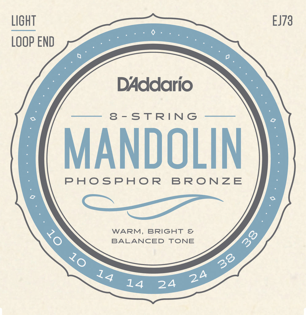D'Addario EJ73 Mandolin Strings, Phosphor Bronze, Light, 10-38