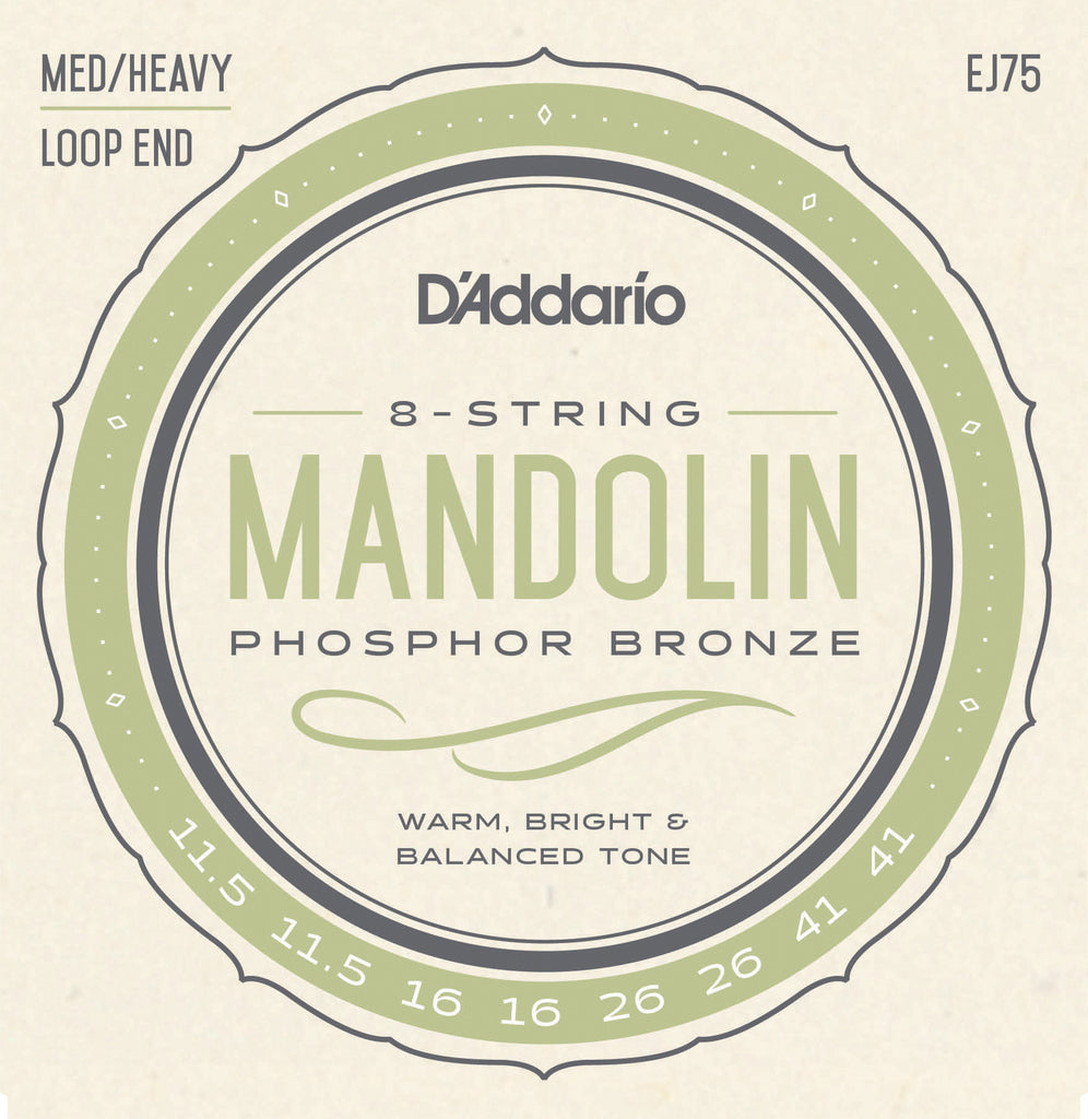 D'Addario EJ75 Mandolin Strings, Phosphor Bronze, Medium/Heavy, 11.5-41