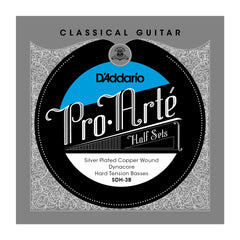 D'Addario SDH-3B Pro-Arte Silver Plated Copper on Composite Dynacore Classical Guitar Half Set, Hard Tension