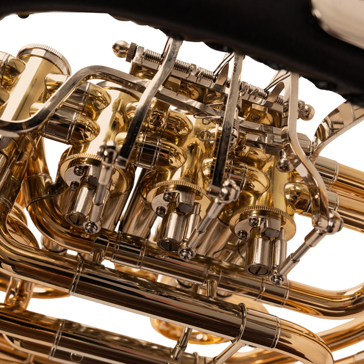 Stagg Levante F/bb Double French Horn, 4 Rotary Valves, Gold Brass