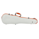 PURE by GEWA Violin Case, Polycarbonate Fun, Shaped, White/Orange, w/Subway Handle
