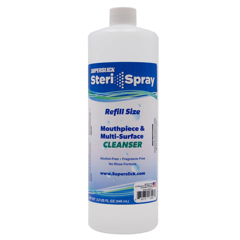 Superslick Steri-Spray Mouthpiece and Multi-Surface Cleanser Refill, 32 oz.