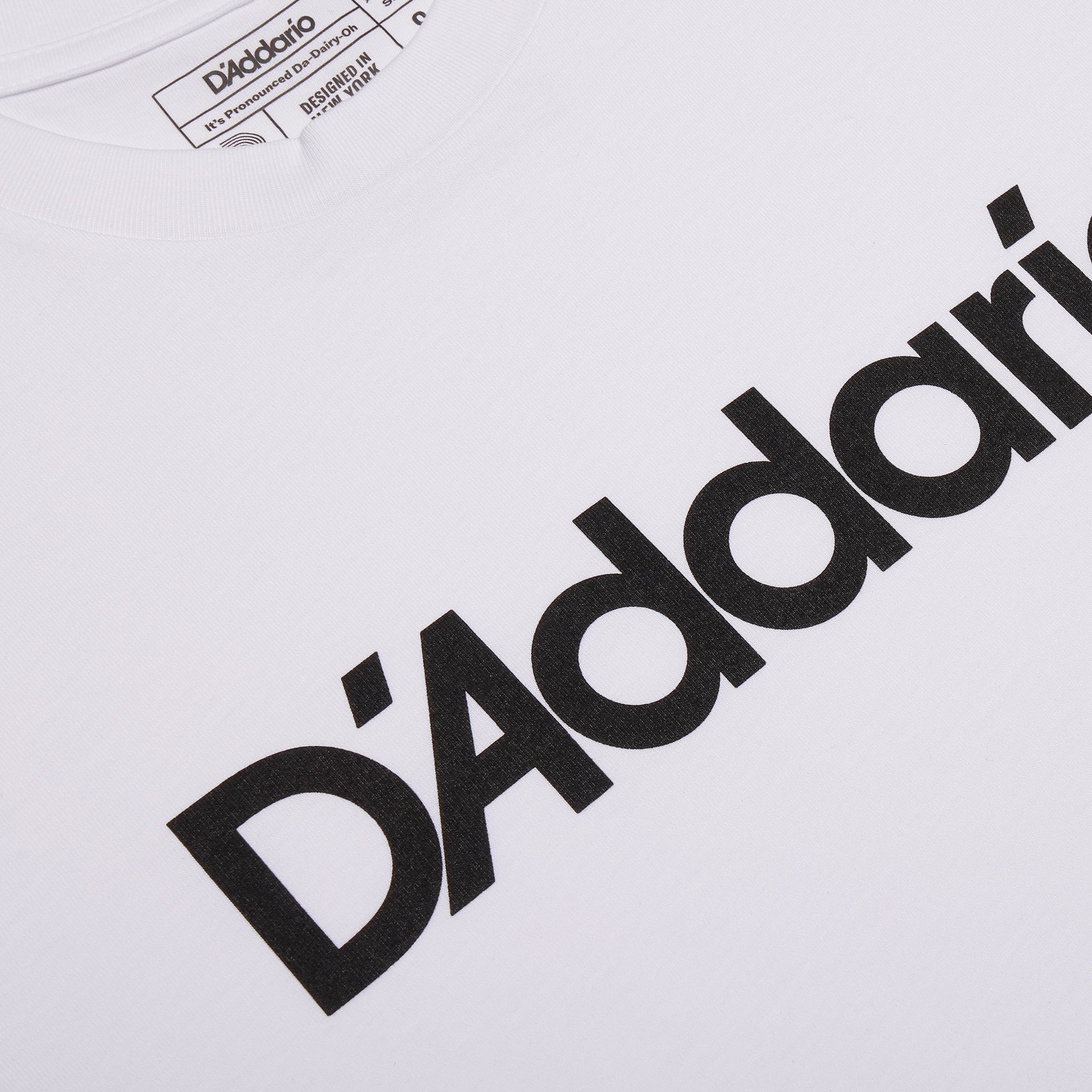 D'Addario Logo T-Shirt, White, S