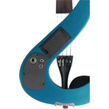 Stagg 4/4 Electric Violin Set With S-shaped Metallic Blue, Case & Headphones