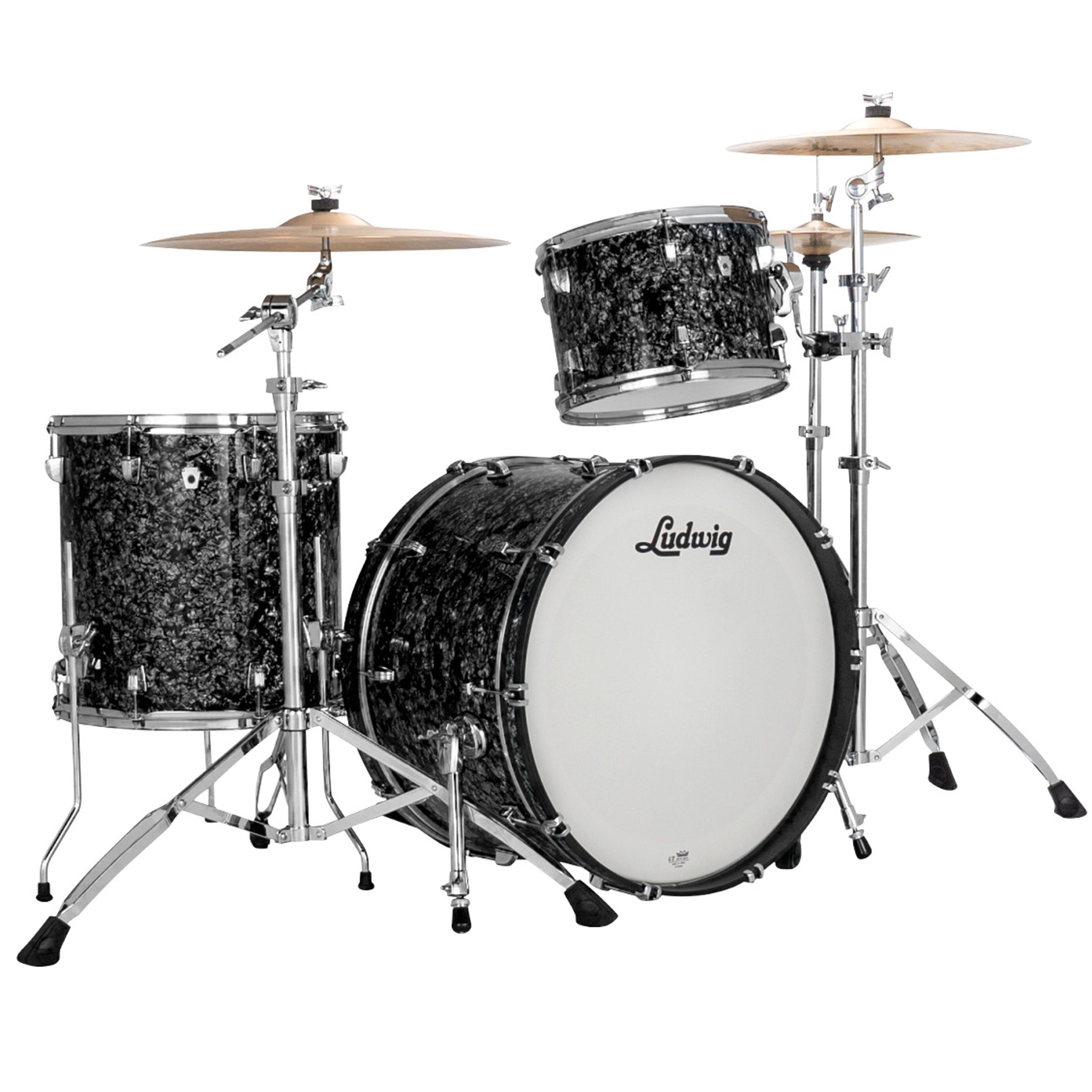 Ludwig NeuSonic FAB 3-piece Acoustic Drum Set Shell Pack Ebony Pearl