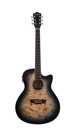 Washburn DFBACE Deep Forest Burl Grand Auditorium Acoustic Electric Guitar Black