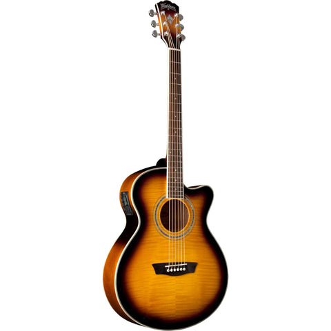Washburn EA15 Festival Series Mini Jumbo Acoustic Electric Guitar. Tobacco Burst