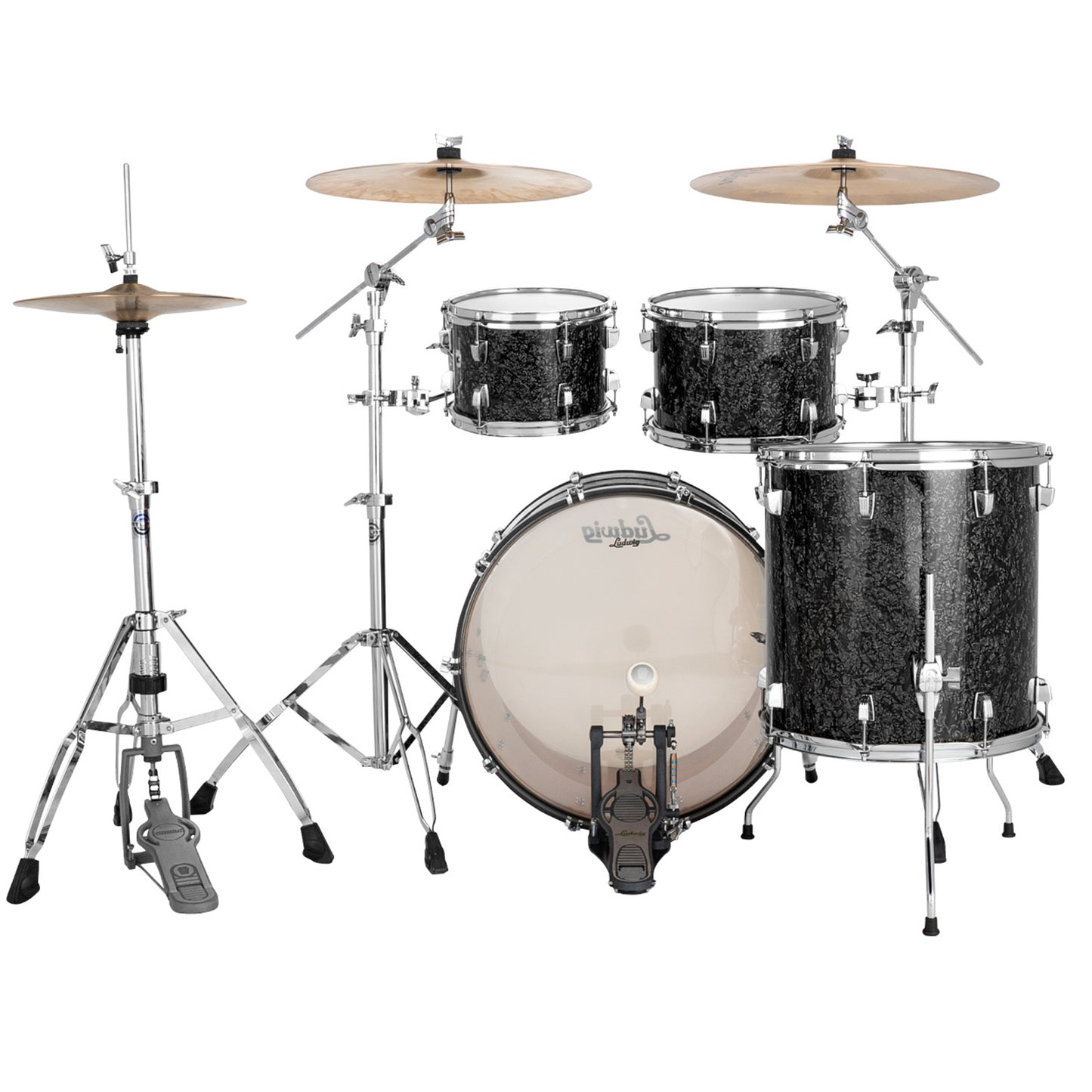 Ludwig NeuSonic MOD2 4-piece Acoustic Drum Set Shell Pack Ebony Pearl
