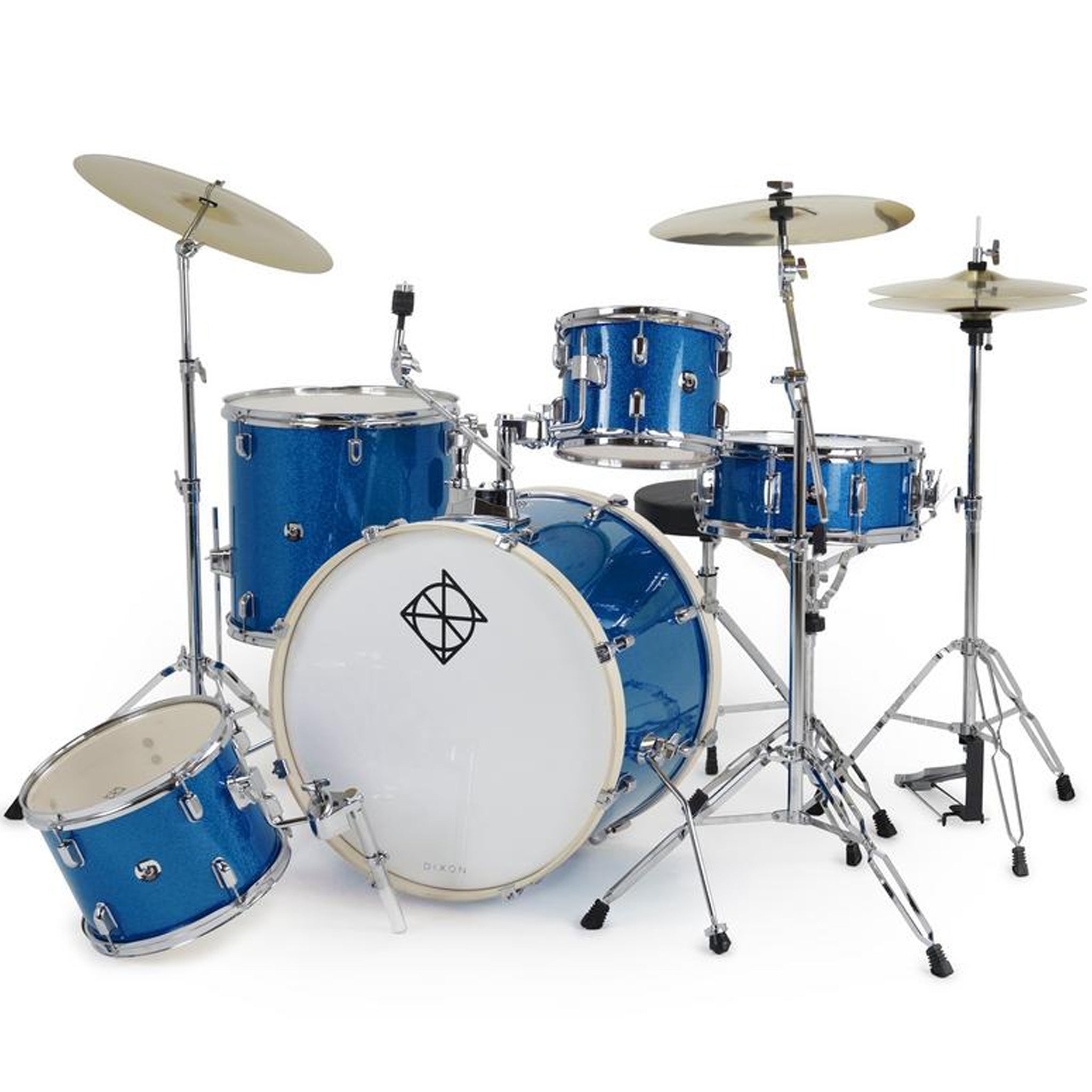 Dixon Spark 5pc Drum Set Ocean Blue Sparkle Complete Outfit