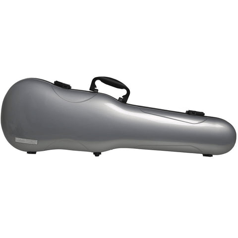 GEWA Violin Case, Air 1.7, Shaped, 4/4, Metallic Silver/Black, High Gloss